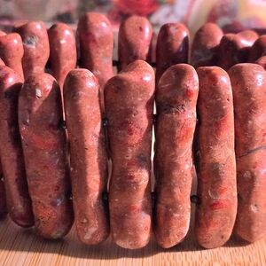 Coral Over-sized Chunky Boho Stretch Bracelet Size 7.5"